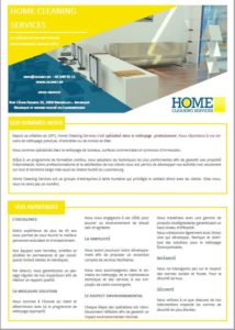 Brochure Home Cleaning Services - société de nettoyage